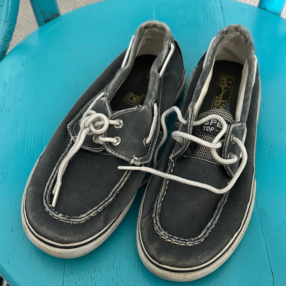 Sperry Charcoal Canvas Boat Shoes